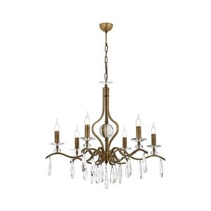 Candelabru CLASSIC cu lanț, 6 x E14, 40W, 230V, finisaj bronz imagine