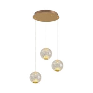 Lustră LED pe cablu CREMONA, 3xLED/5W/230V/3000K, auriu imagine