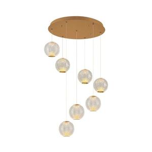 Candelabru LED pe cablu CREMONA 7xLED/5W/230V 3000K auriu imagine