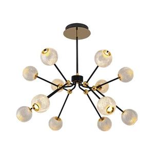 Lustră LED pe tijă GELA 12xLED/5W/230V 3000K negru/auriu imagine