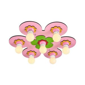 Plafonieră pentru copii LUCCA 7xE27/24W/230V roz imagine