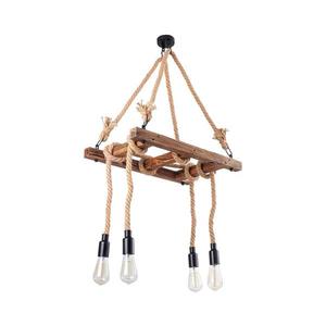 Lustră suspendată pe cablu EREBOS, 4 x E27, max. 40 W, 230 V, maro imagine
