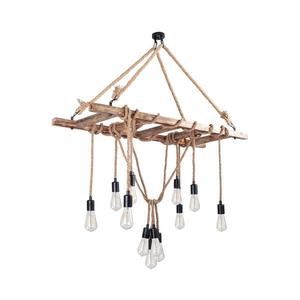 Candelabru suspendat pe cablu EREBOS 12xE27/40W/230V, maro imagine