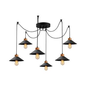 Candelabru suspendat MANAVGAT 6xE27/40W/230V, stil păianjen, negru/maro imagine