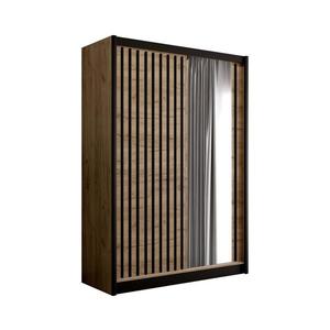 Dulap SANTINO cu oglindă 150x215 cm stejar craft/negru imagine