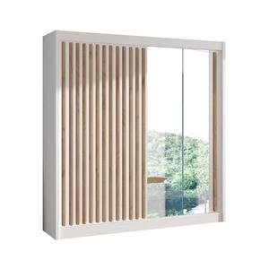 Dulap SANTINO cu oglindă 203x215 cm alb/stejar craft imagine