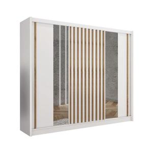 Dulap SANTINO cu oglindă 250x215 cm alb/stejar craft imagine