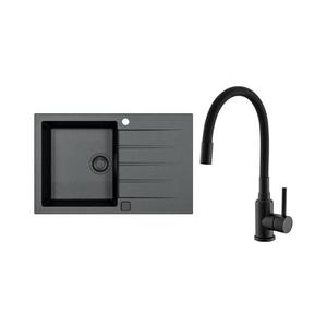 ALVEUS SETA23231 - Chiuvetă de bucătărie CADIT+baterie de chiuvetă MINTAS 34cm granit/negru imagine