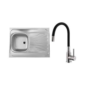 ALVEUS SETA24019 -Chiuvetă de bucătărie CLASSIC+baterie pentru chiuvetă MINTAS 34 cm oțel/negru imagine