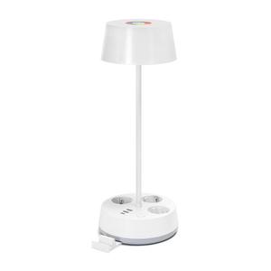 -LED Lampă de birou LED RGBW cu reglare a intensității, prize și port USB, 4, 6W, 230V, alb imagine