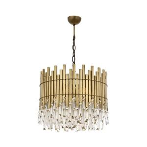 Lustră pe lanț CRYSTALLINE, 6xE27/40W/230V, diam. 40 cm, alamă imagine