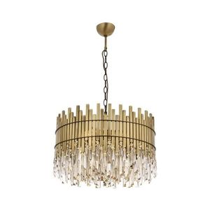 Candelabru cu lanț CRYSTALLINE, 8 x E27, 40 W, 230 V, Ø 60 cm, alamă imagine