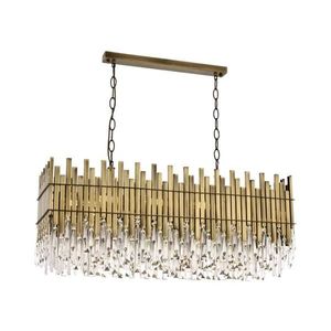 Lustră cu lanț CRYSTALLINE, 8xE27/40W/230V, alamă imagine