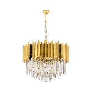 Candelabru CRYSTALLINE cu lanț, 8xE27/40W/230V, auriu imagine