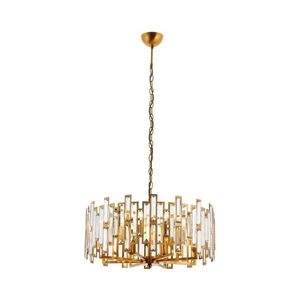 Candelabru suspendat pe lanț CRYSTALLINE 6xE14/40W/230V, finisaj cupru imagine