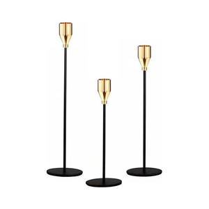 Set de 3 suporturi pentru lumânări negru/auriu imagine