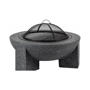 Focar portabil cu grătar, 79, 5 x 38 cm, negru/granit închis imagine
