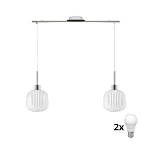Lustră LED pe cablu HARMA 2xE27/60W/230V crom mat/alb imagine