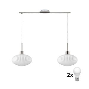 Lustră LED pe cablu HARMA 2xE27/60W/230V crom mat/alb imagine