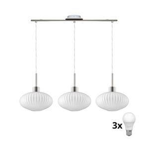 Lustru LED pe cablu HARMA 3xE27/60W/230V crom mat/alb imagine