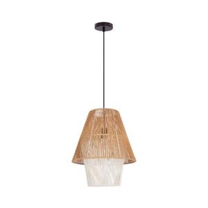 Pendul pe cablu AFRICA 1xE27/40W/230V Ø 40 cm maro/crem imagine