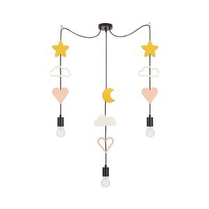 Lustră pentru copii pe cablu TRIO 3xE27/20W/230V, galben/alb/roz imagine