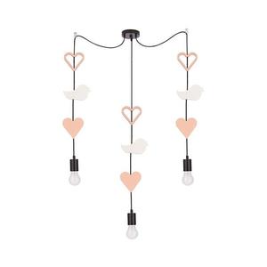 Lustră cu cablu pentru copii TRIO 3xE27/20W/230V roz/alb imagine