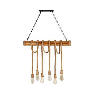 Lustră VINT pe lanț, 6xE27/40W/230V, din bambus imagine