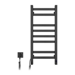 Radiator de baie tip scară AVANGARD, 251 W/230 V, 80, 6 cm, IP44, negru, racord pe stânga, cu termostat imagine