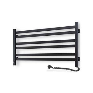 Radiator baie tip scară AVANGARD cu termostat, 316W/230V, 50, 6cm, IP44, negru, montare pe partea dreaptă imagine