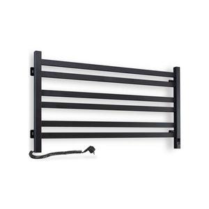 Radiator de baie tip scară cu termostat AVANGARD 316W/230V 50, 6 cm IP44 negru, montare pe partea stângă imagine