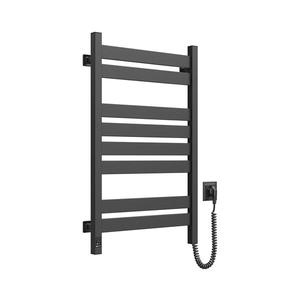 Radiator de baie tip scară LARGO cu termostat, 432W/230V, 80, 6 cm, IP44, negru, cu racordare pe partea dreaptă imagine