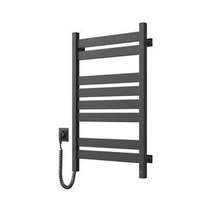 Radiator de baie tip scară LARGO cu termostat, 432 W/230 V, 80, 6 cm, IP44, negru, racordare stânga imagine