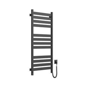 Radiator de baie tip scară cu termostat LARGO 541W/230V 120, 6 cm IP44 negru, racordare pe partea dreaptă imagine