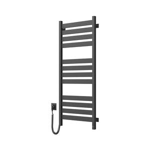 Radiator de baie tip scară LARGO cu termostat 541W/230V 120, 6 cm IP44 negru stânga imagine