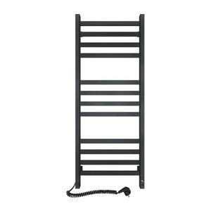 Radiator de baie tip scară AVANGARD cu termostat 459W/230V, 120, 6cm, IP44, negru, stânga imagine