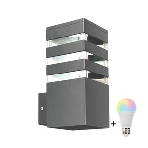 Aplică de perete LED RGBW reglabilă de exterior TEKSAS 1xE27/12W/230V IP44 antracit imagine