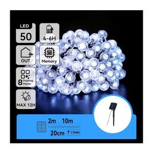 Instalație LED solară decorativă 50xLED/8 funcții 12m IP65 alb rece imagine