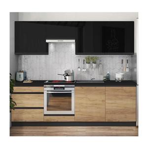 Set de bucătărie MARINA 240 cm, stejar craft / negru lucios imagine