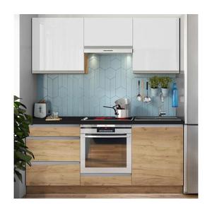 Mobilier de bucătărie MARINA 180 cm, stejar craft/alb lucios imagine