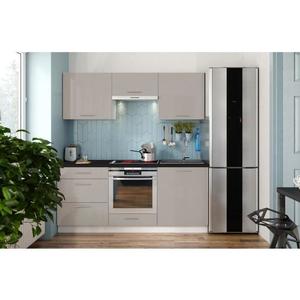 Mobilier de bucătărie CELESTE, 180 cm, finisaj lucios taupe imagine