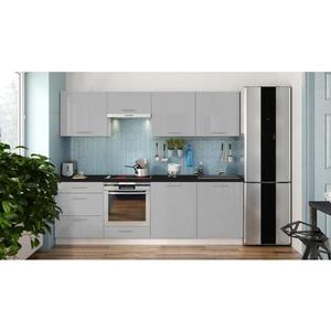 Mobilier de bucătărie CELESTE 240 cm, gri lucios imagine