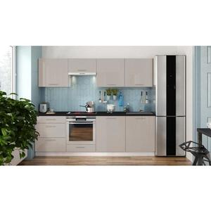 Set mobilier bucătărie CELESTE, 240 cm, taupe lucios imagine