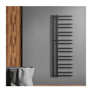 THEIA P.M.H. T2B - radiator de baie tip scară, 352 W, 154 cm, montare pe partea dreaptă, negru imagine