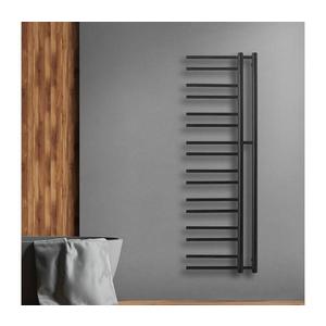 P.M.H. T2B-L - Radiator de baie tip scară THEIA, 352 W, 154 cm, stânga/negru imagine
