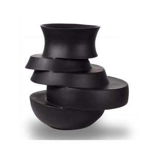 Vază din rășină, 38x33x36 cm, negru mat imagine