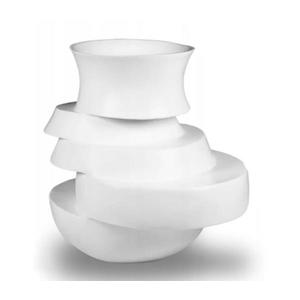 Vază din rășină, albă, 38x33x36 cm imagine