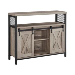 Comodă cu uși glisante FIRA taupe/negru imagine