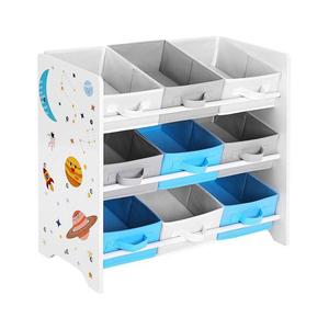 Raft depozitare copii ANET cu cutii textile albastru/alb imagine