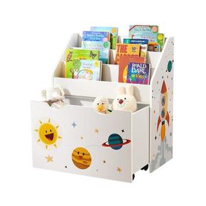 Bibliotecă pentru copii ANET albă cu sertar imagine